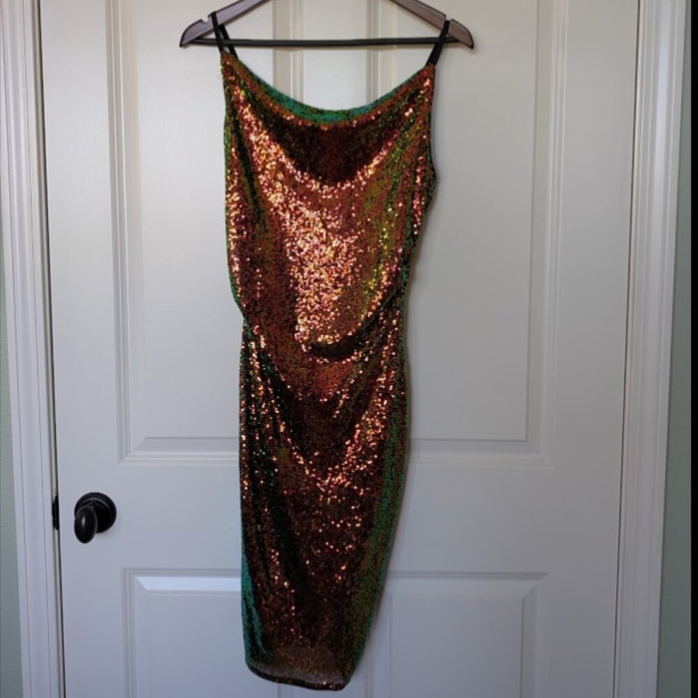 Bronze gold sequined cocktail dress - size S - worn once